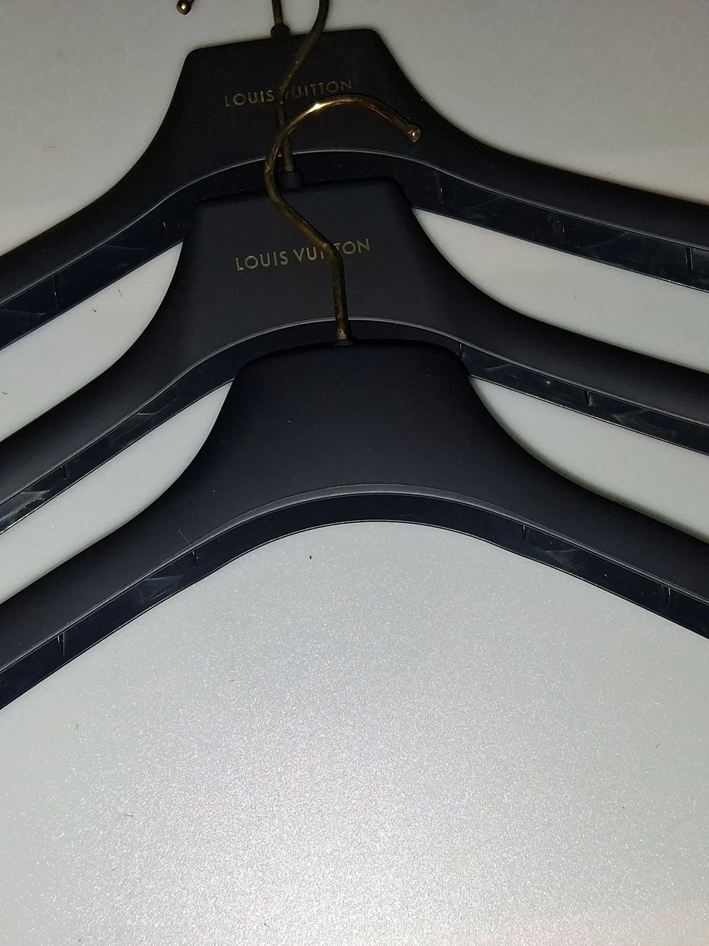 Louis Vuitton Black Hangers with Gold Hooks - LOT OF 3